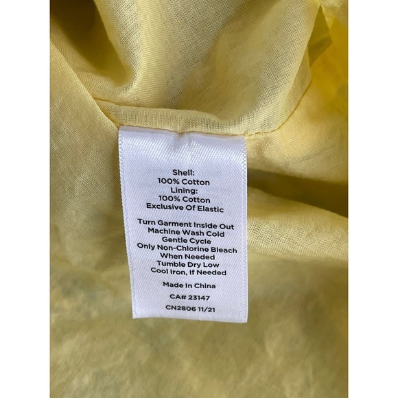 Talbots Dress Size S Yellow Smocked Voile Floral Fit & Flare Belted Romantic - Picture 14 of 15